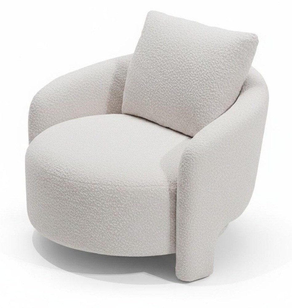 Xlmoebel Loungesessel Geräumiger Lounge-Sessel in modernem Weiß mit Muster (1-St., Einzelsessel), Hergestellt in Europa