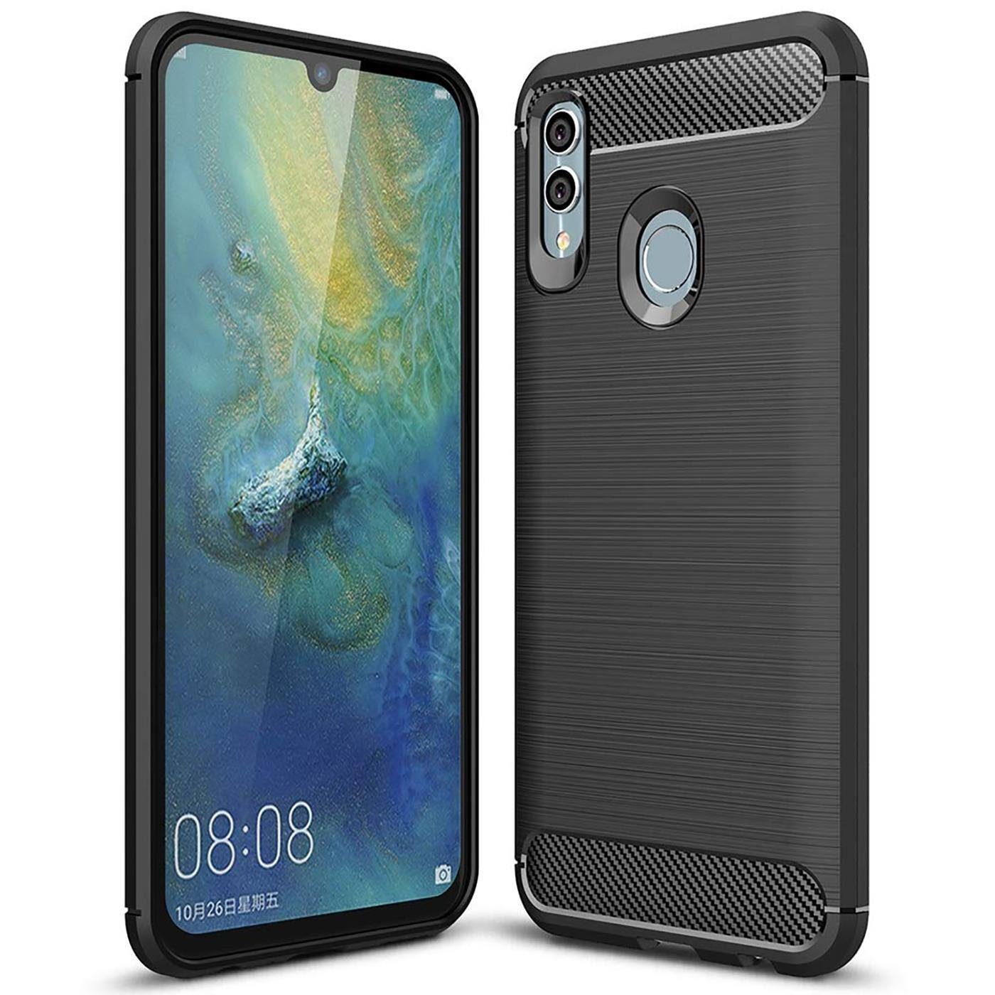 CoolGadget Handyhülle Carbon Handy Hülle für Huawei P Smart 2019 6,2 Zoll, robuste Telefonhülle Case Schutzhülle für P Smart 2019 Hülle