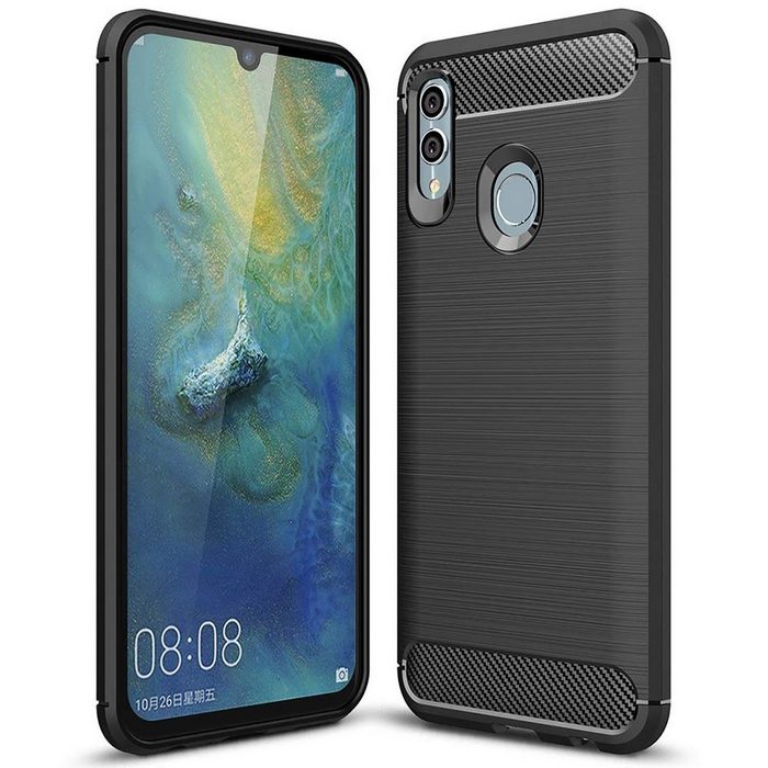 CoolGadget Handyhülle Carbon Handy Hülle für Huawei P Smart 2019 6 2 Zoll robuste Telefonhülle Case Schutzhülle für P Smart 2019 Hülle