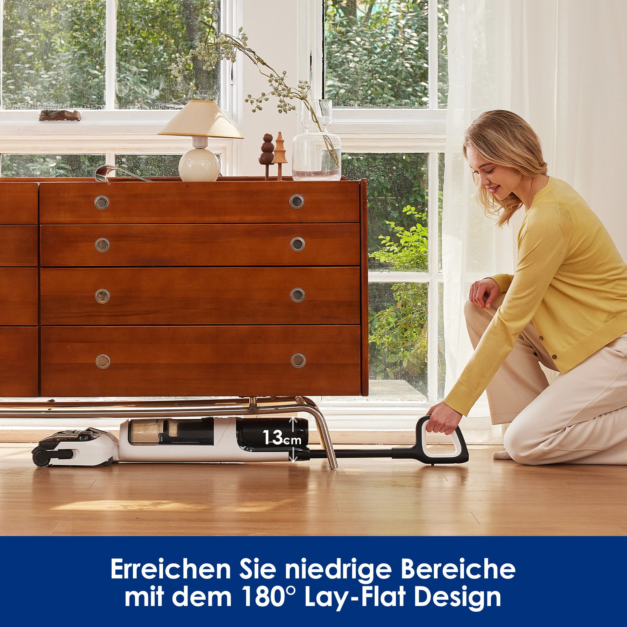 Tineco Nass-Trocken-Sauger Floor One Switch S6 Stretch Plus mit 85°Grad Heißluft-Trocknung, 290 W, beutellos, für Tierhaare & Allergiker, Selbstreinigung, Teppich & Hartboden