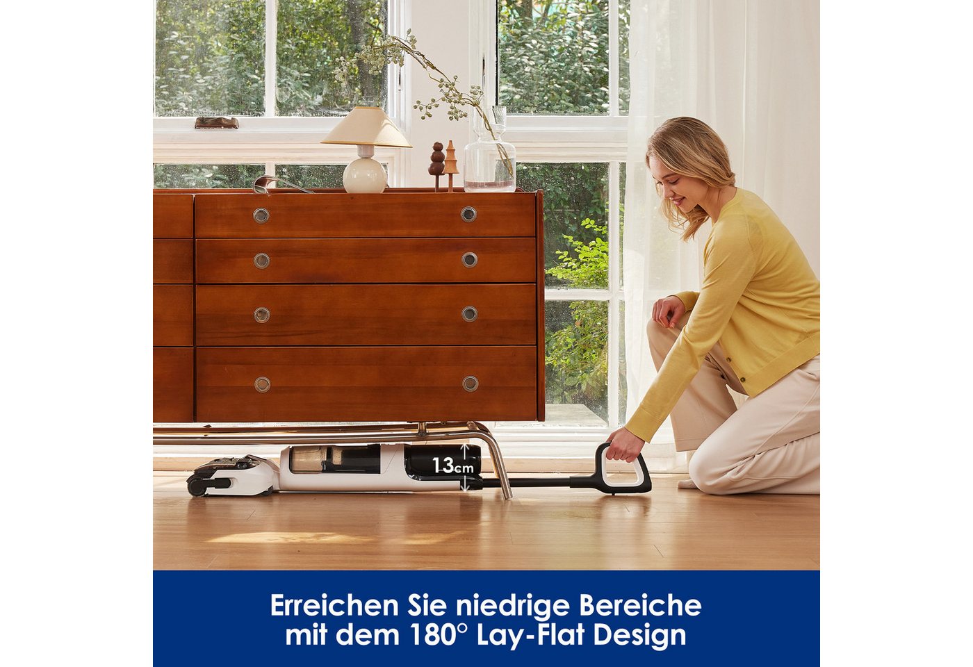 Tineco Nass-Trocken-Sauger Floor One Switch S6 Stretch Plus mit 85°Grad Heißluft-Trocknung, 290 W, beutellos, für Tierhaare & Allergiker, Selbstreinigung, Teppich & Hartboden