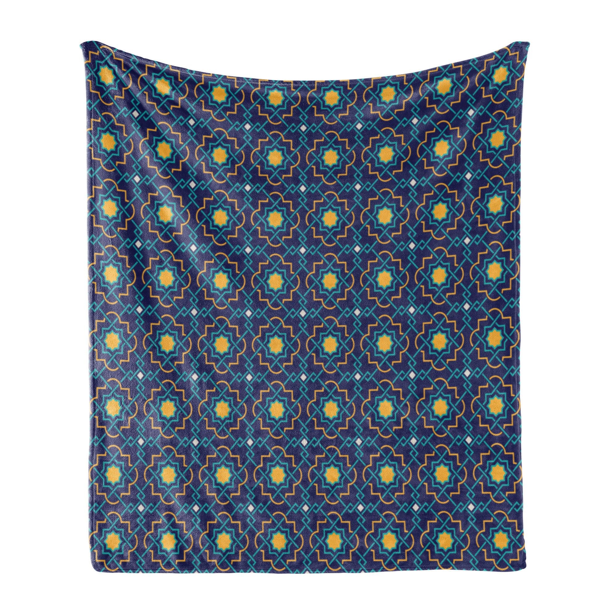 Wohndecke Gemütlicher Plüsch für den Innen- und Außenbereich, Abakuhaus, Quatrefoil Eastern girih Tile