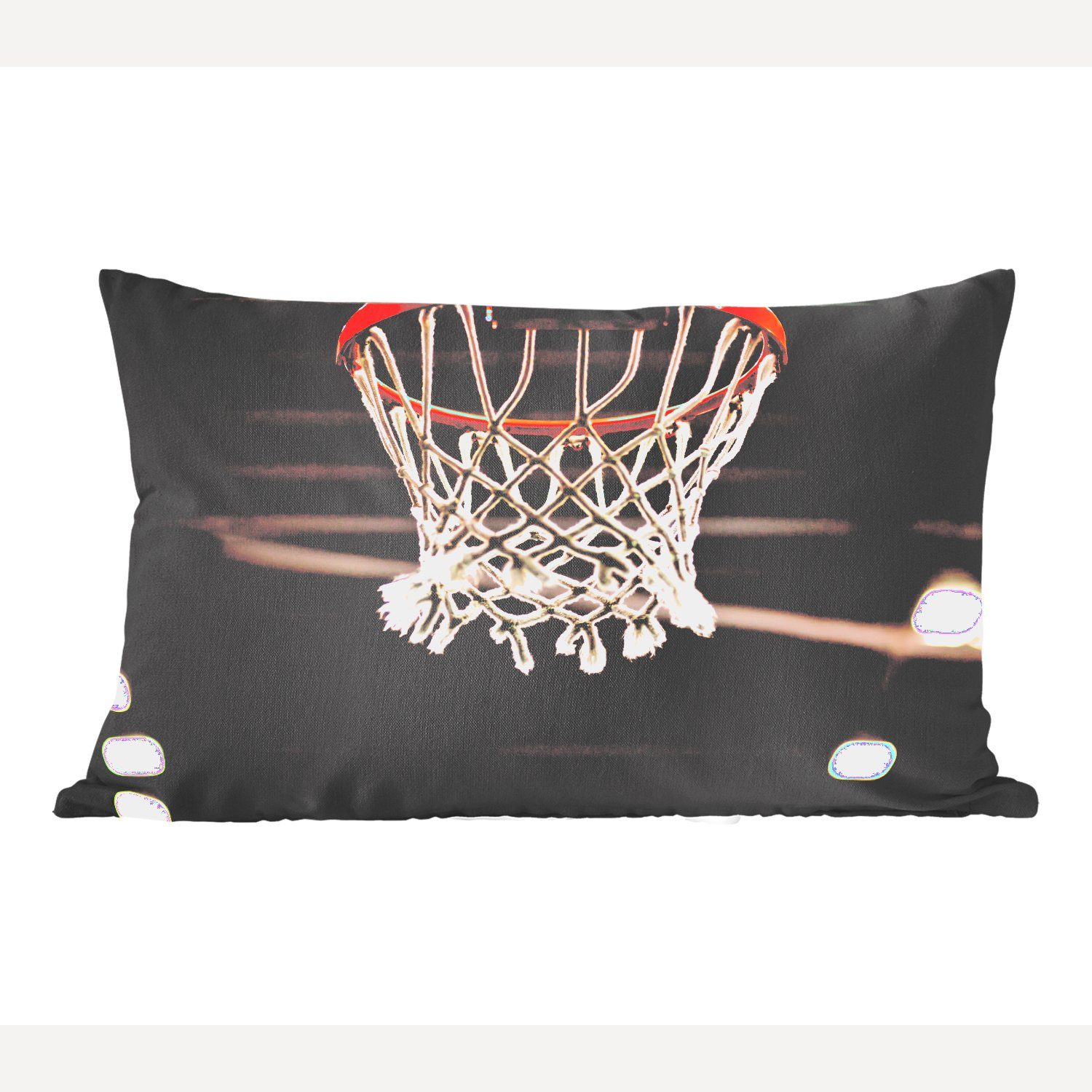 MuchoWow Dekokissen Ein Basketballnetz aus einem Korb, Wohzimmer Dekoration, Zierkissen, Dekokissen mit Füllung, Schlafzimmer