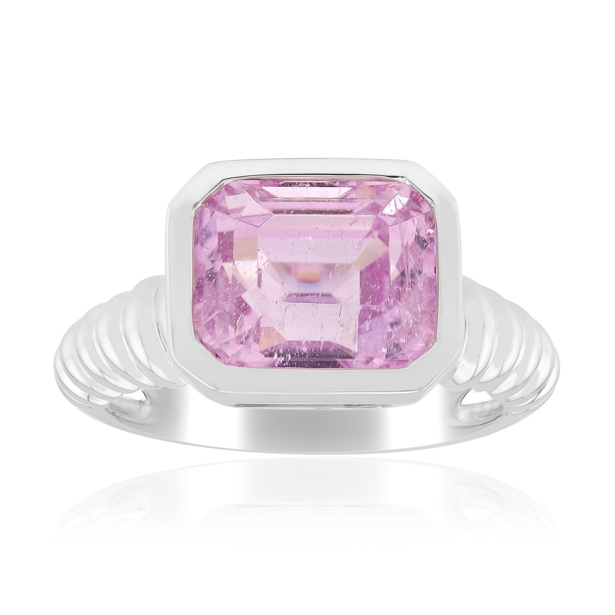 Solitärring Exquisiter Kunzit Silber Ring
