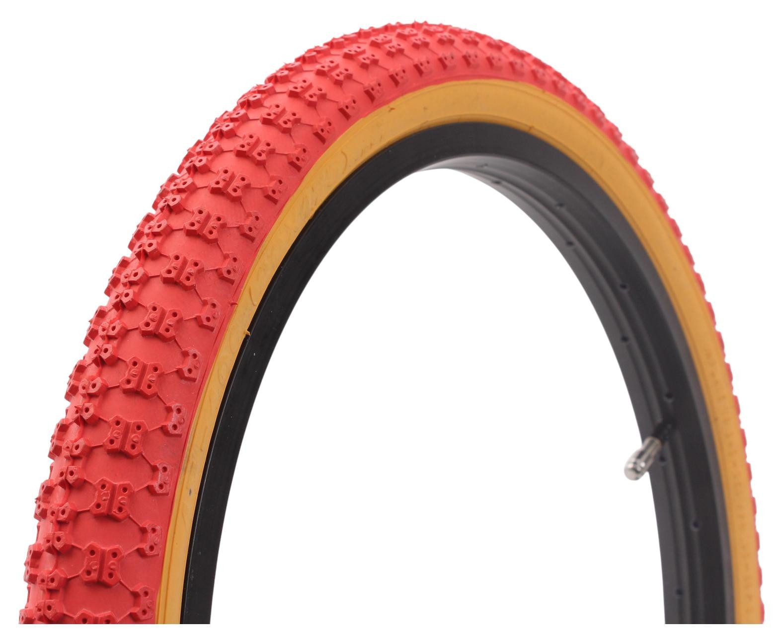 KHEbikes Fahrradreifen COMP III OldSchool BMX Reifen 20 Zoll 1,75 Zoll Rot Skinwall, (1-tlg), Gumwall-Skinwall-Seitenwand im Retro-Stil