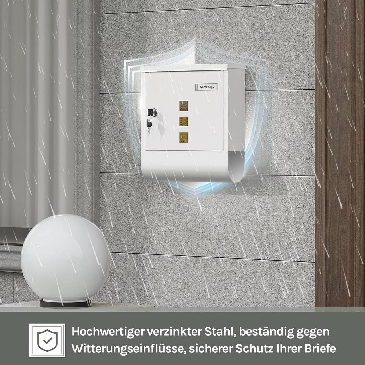 Woltu Wandbriefkasten (1-St), Postkasten mit 2 günstig online kaufen