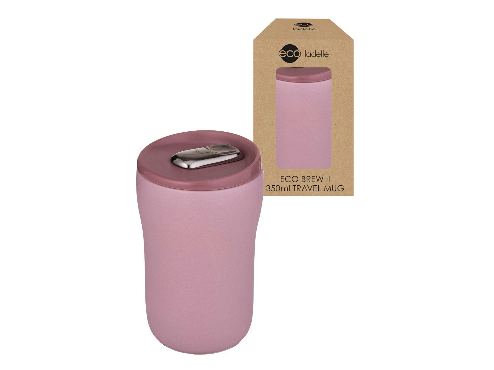 Ladelle Becher ECO BREW II To-Go-Becher doppelwandig keramik rosa 0,35l, Keramik, Eco Brew II Dusty Rose Dbl Wall Ceramic Travel Mug 8.6x8.6x13.8cm