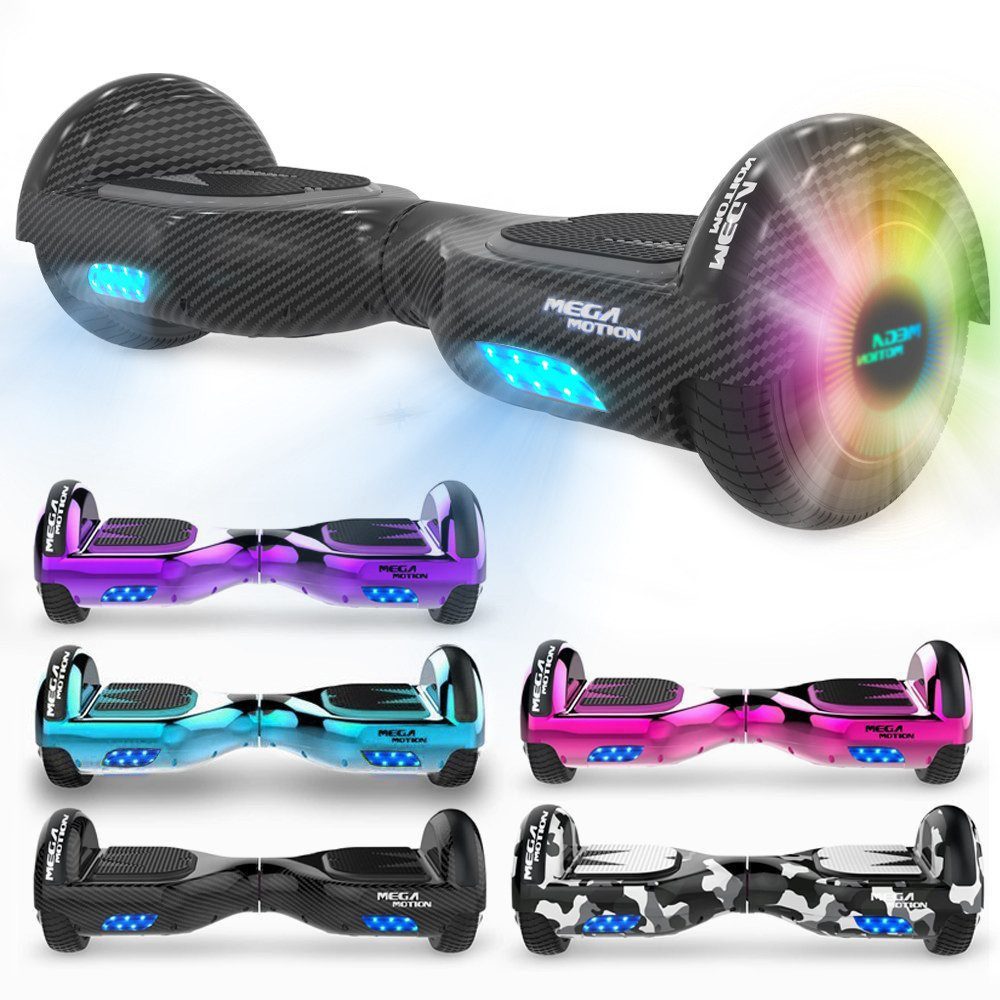 Mega Motion Balance Scooter 6,5 Zoll Hoverboard mit 350W motor und LED lichter, 13,00 km/h, mit Integrierter Bluetooth-Player,Geschenke für Kinder