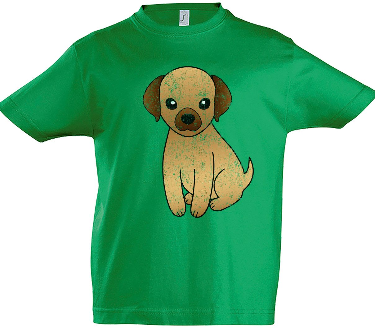 Print-Shirt Cartoon Dog I Kinder T-Shirt Hund Hunde Love Liebe Gesicht Toon Comic