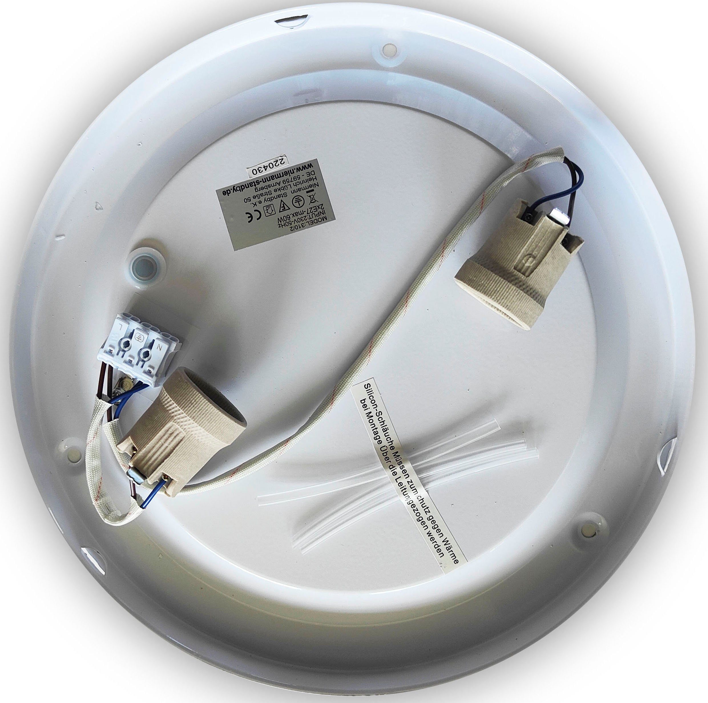 niermann Leuchtmittel Deckenleuchte ohne Altmessing, matt, HF Opal Dekorring Sensor, 40 cm,