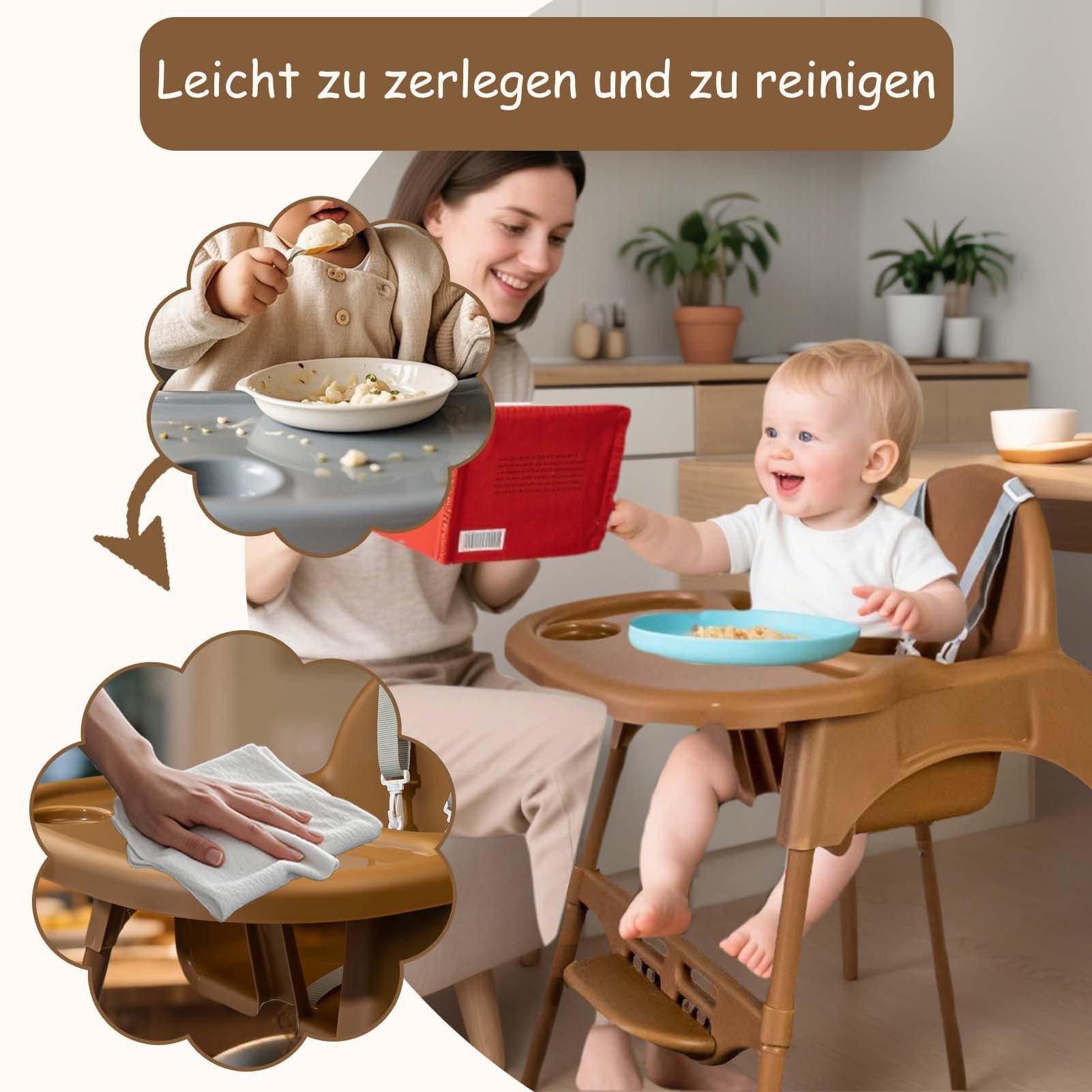 Yalion Hochstuhl mit Tablett-Höhenverstellbarer, verstellbare Fußpedale günstig online kaufen