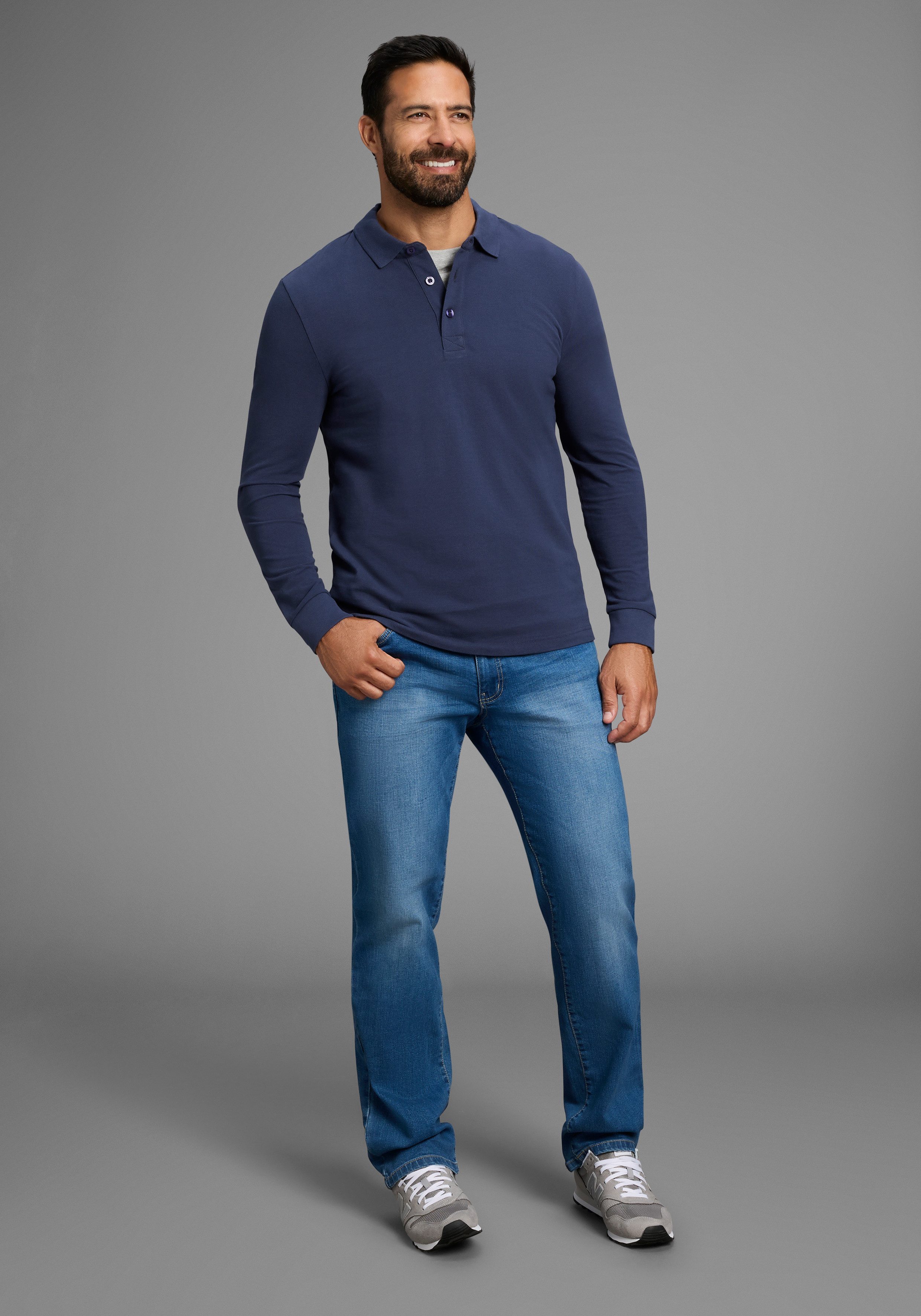Man's World Poloshirt in Pique´ Qualität