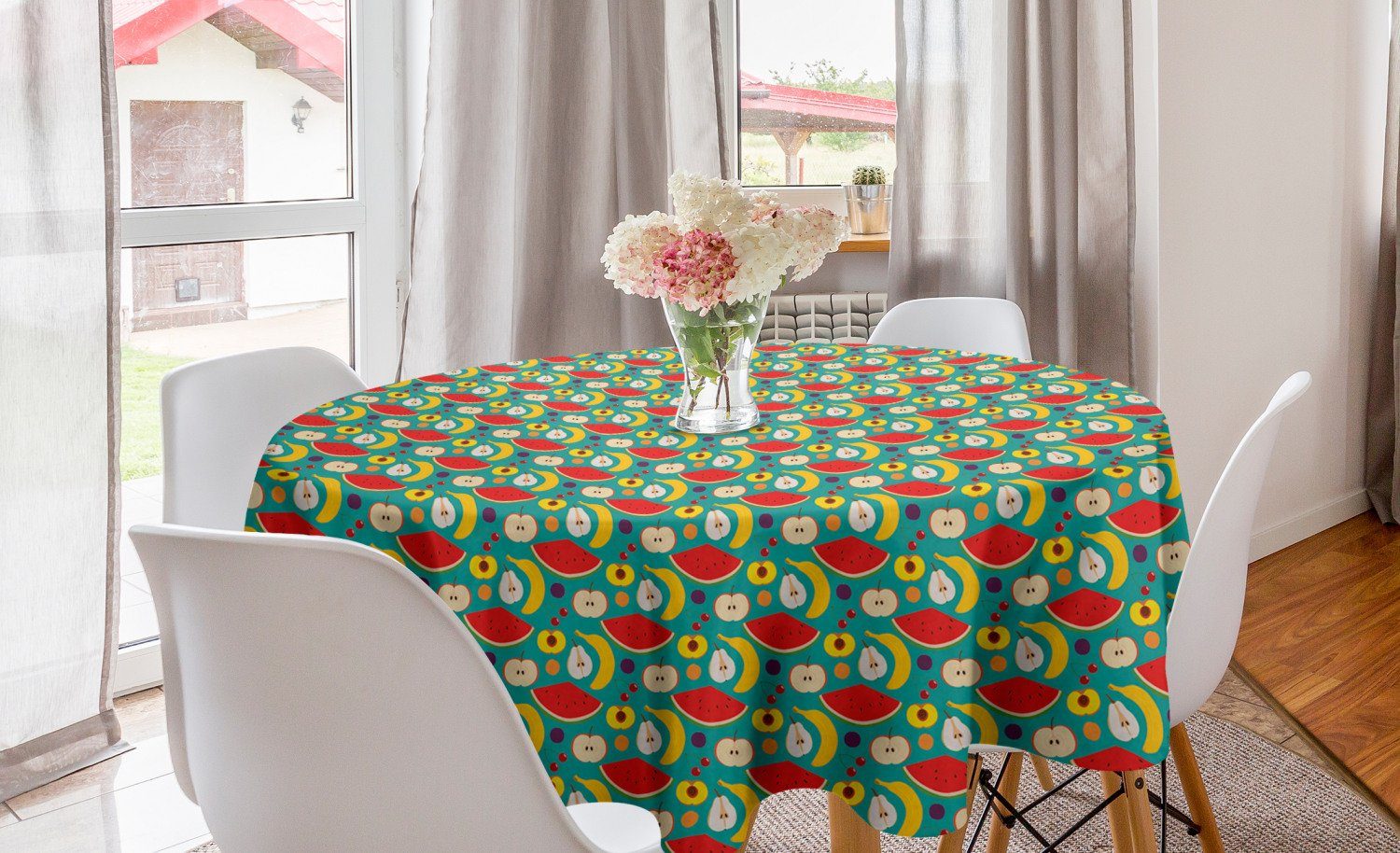 Abdeckung Tischdecke Wassermelone Tischdecke Esszimmer Kreis für Äpfel Bananen Früchte Dekoration, Küche Abakuhaus