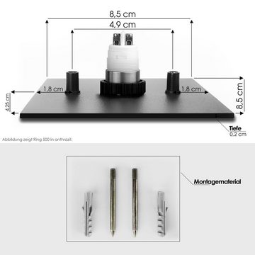 Türklingel MOCAVI RING 500 Qualitäts-Klingel signal-weiß (RAL 9003) aus V4A-Edelstahl, quadratisch (8,5 cm)