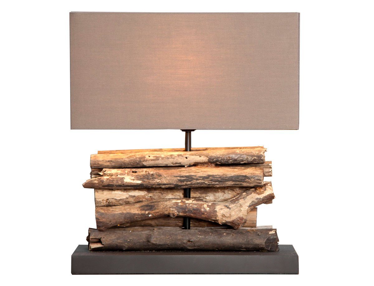 Levandeo® Nachttischlampe, Lampe Tischlampe aus Holz Holzlampe Tischleuchte Treibholz 40cm Variante 1