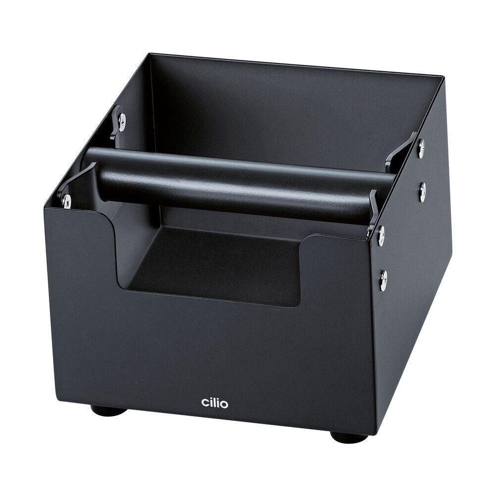 Cilio Kaffeesatzbehälter Barista Ausschlagdose 16x16x12 cm schwarz, Barista Ausschlagdose, 16,00cm, Edelstahl, schwarz