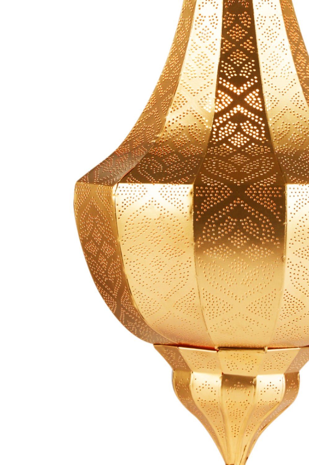 Marrakesch Orient & Mediterran Interior Pendelleuchte Orientalische Hängelampe Leuchte Kanita Metall Gold Kupfer 50 x 30 cm, Handarbeit