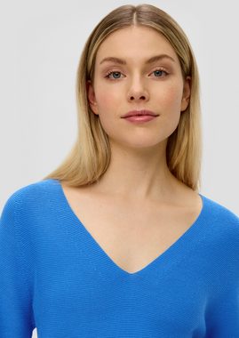 s.Oliver Strickpullover Pullover mit V-Ausschnitt Rippbündchen