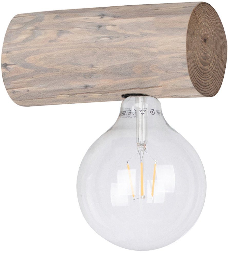 Günstiger Versandhandel SPOT Light Wandleuchte TRABO SIMPLE, 8-12 Ø gebeizt wechselbar, Kiefernholz grau Leuchtmittel massivem cm,Holz aus Holzbalken