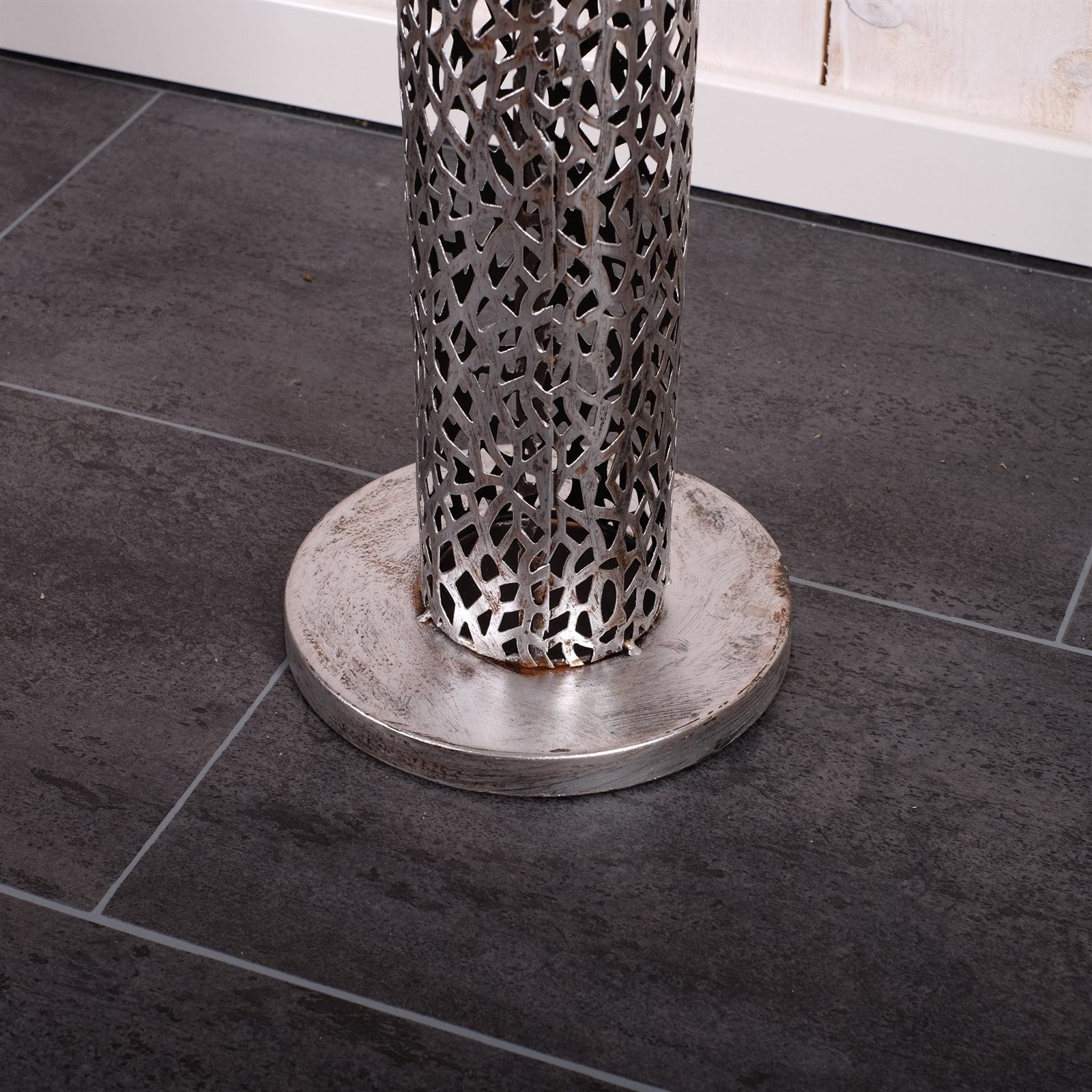 DESIGN DELIGHTS Kerzenständer RIESEN KERZENSTÄNDER "ETERNAL", Metall, 80 cm, antik-silber, Säule