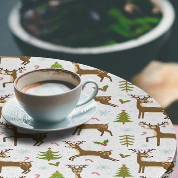 Abakuhaus Tischdecke Rundum-elastische Stofftischdecke, Weihnachten Rentiere Fröhlich Winter-