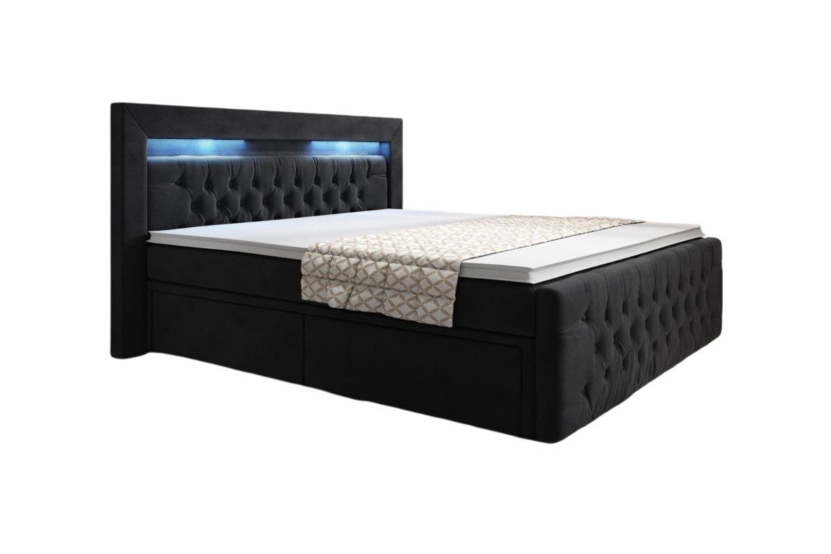 Luxusbetten24 Boxspringbett Menzogna, mit LED-Beleuchtung und günstig online kaufen