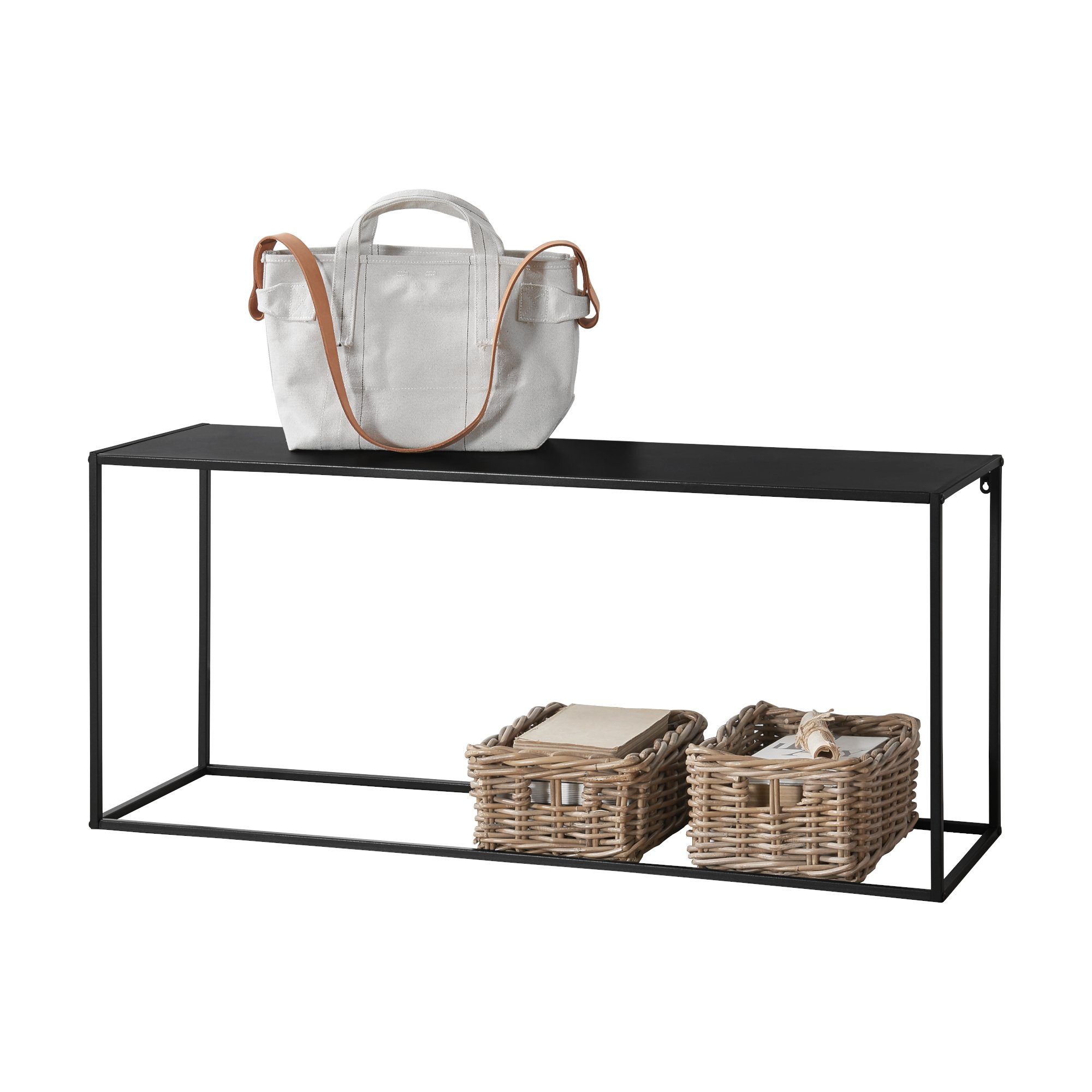 Beistelltisch Flurtisch en.casa Konsolentisch, schwarz »Mandal« Sideboard