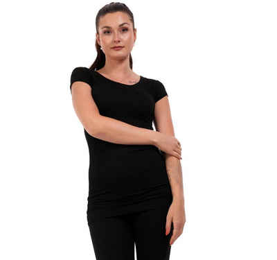 YC Fashion & Style T-Shirt »Damen Basic Shirt Longshirt Underwear Classic T-Shirt Minikleid« (1-tlg)