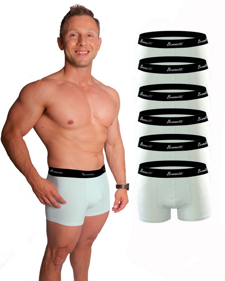 Benonetti Boxershorts 3er & 6er Pack aus Baumwolle mit hoher Tragekomfort (Packung, 6-St., Packung, 6er-Pack) Mit Komfortbund und Logo, ohne kratzenden Zettel