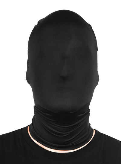 Maskworld Verkleidungsmaske Schwarze Phantom Maske - Strumpfmaske aus Stoff, Klein, aber oho: elastische Maske mit überragendem Effekt!