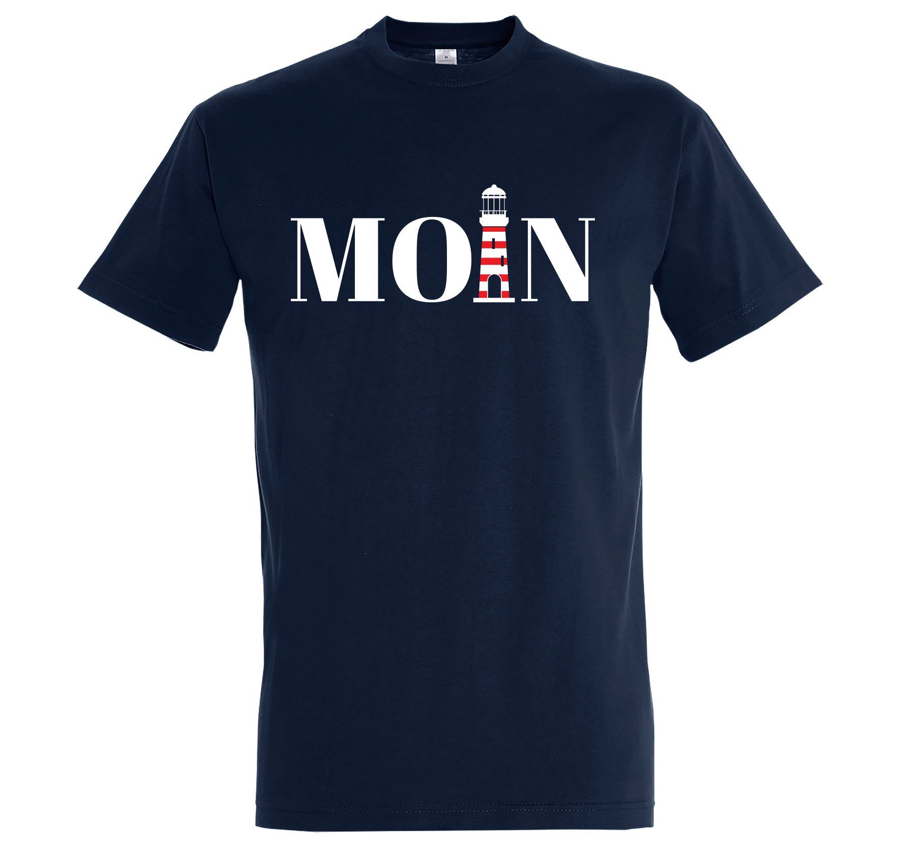 Youth Designz T-Shirt Moin Leuchtturm Herren Shirt mit trendigem Frontprint Navy