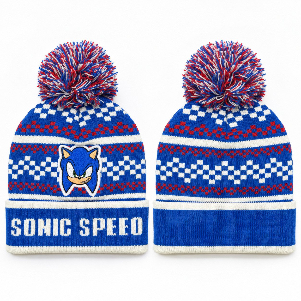 Sonic The Hedgehog Bommelmütze Sonic the Hedgehog Kinder Jungen Winter Bommel Mütze Gr. 52-54