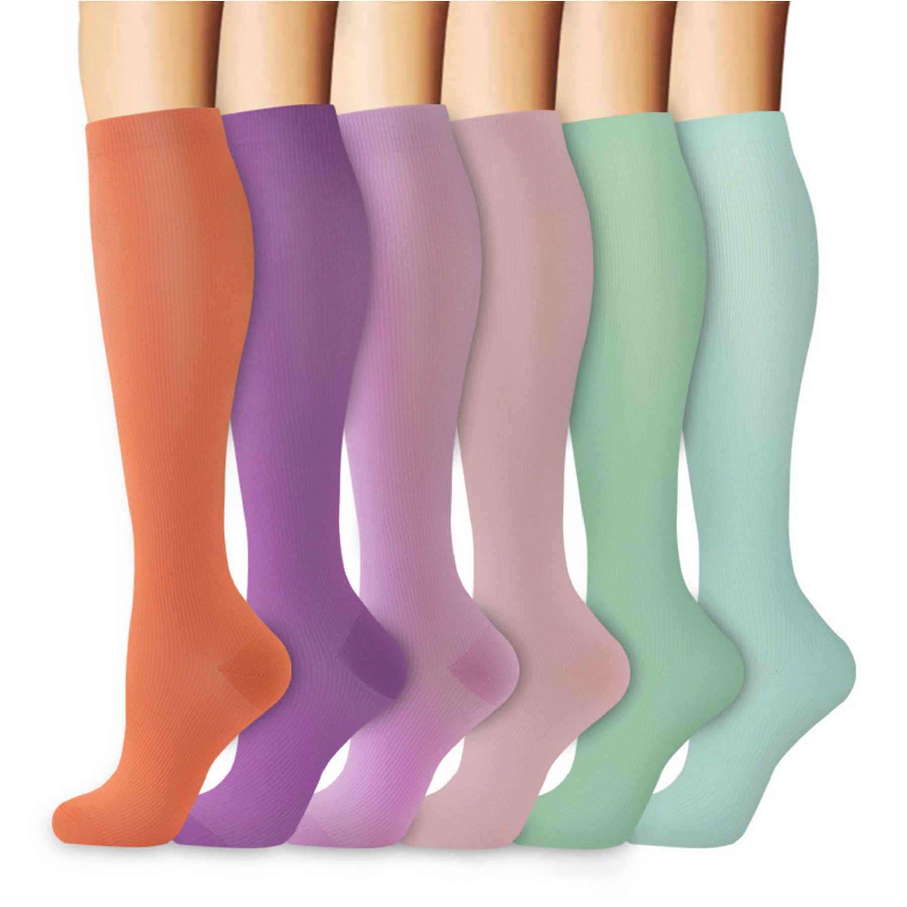 Mutig Kompressionsstrümpfe 6 Paar Kompressionsstrümpfe Laufsocken Kniestrümpfe Stützstrümpfe (Reisestrümpfe Kompressionsstrümpfe Damen & Herren, 15-20mmHg Stützstrümpfe Sport Kompressionssocken mit Elastisch) Compression Socks für Sport, Laufen, Flug, Rei