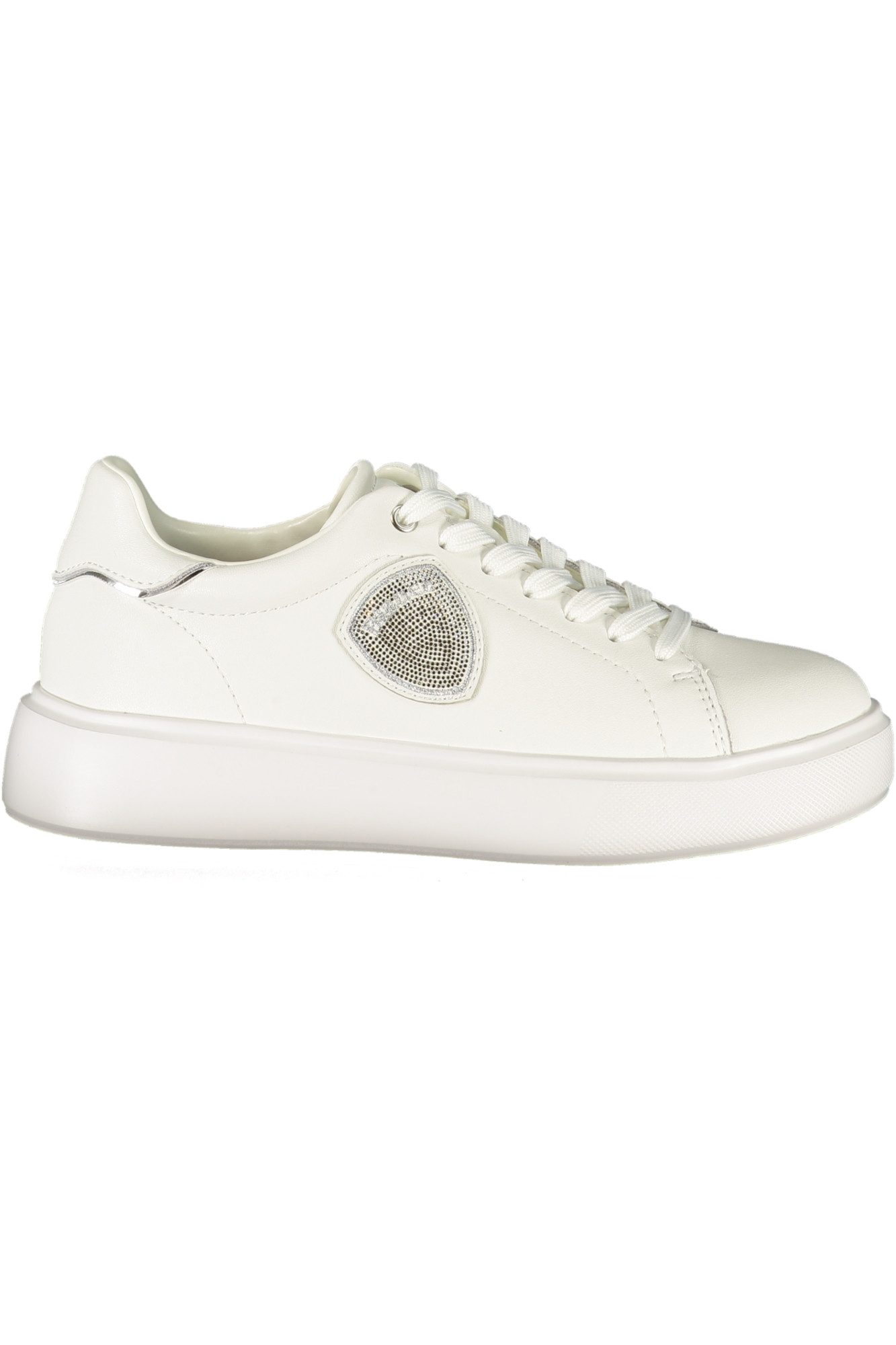 Blauer Sneaker Weißer Damensneaker mit Silberdetails & Glitzer