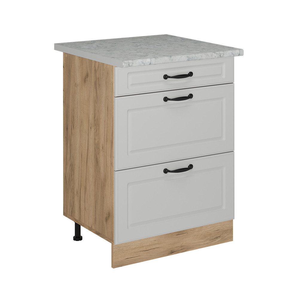 Vicco Unterschrank R-Line, Weiß Landhaus/Goldkraft Eiche, günstig online kaufen