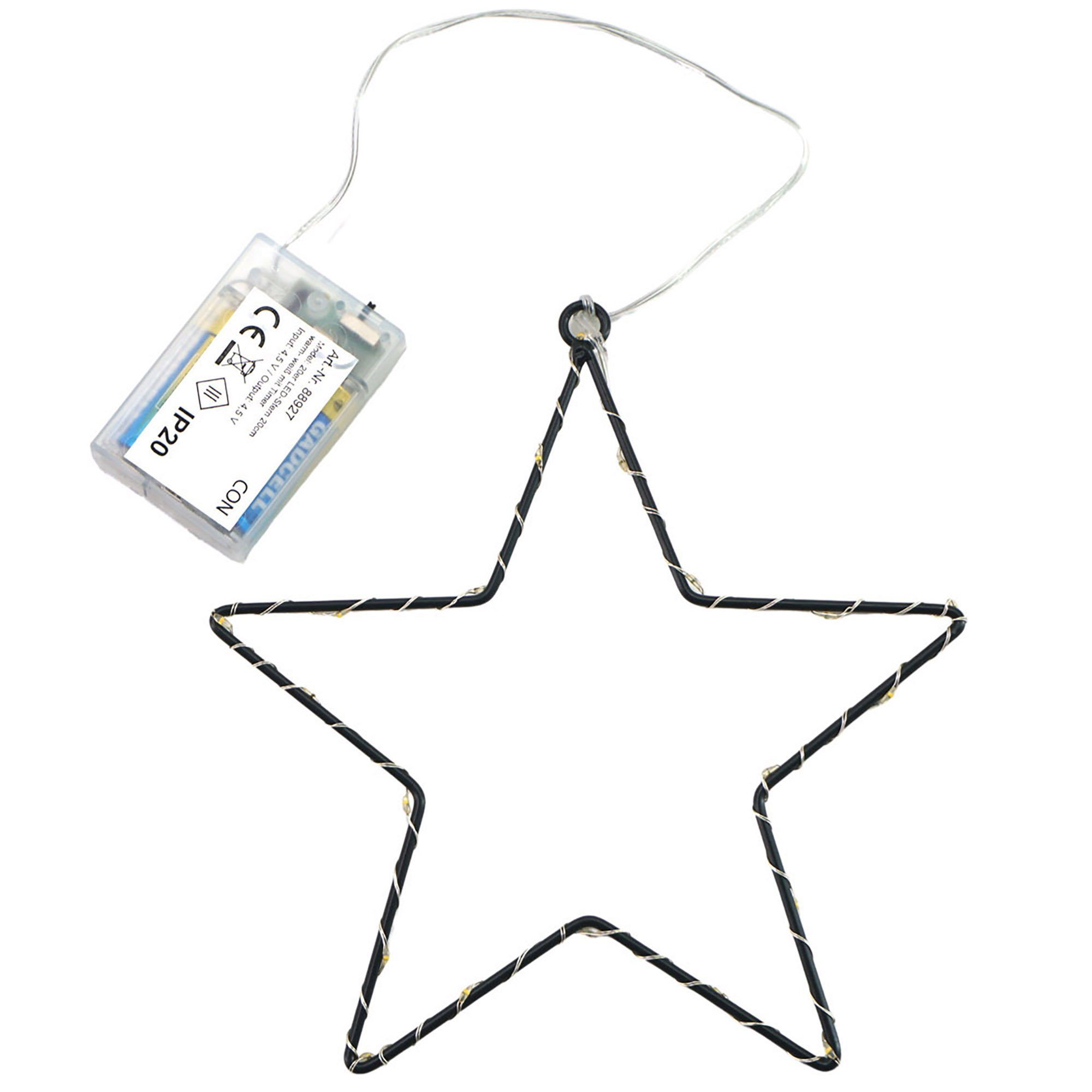 Annastore LED Stern LED Weihnachtsstern Beleuchtung - warmweiß mit Timer, batteriebetrieben in verschiedene Größen
