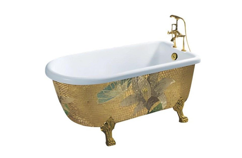 Xlmoebel Badewanne XLMOEBEL Relaxwanne aus Acryl in Gold mit komfortablem Design, Made in Europa
