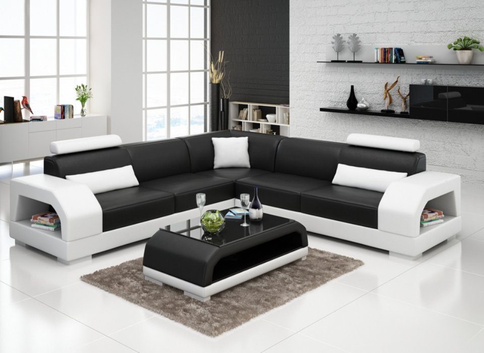 JVmoebel Ecksofa, XXL Ecksofa Modern Wohnlandschaft Sofa L-Form Design Leder Couch
