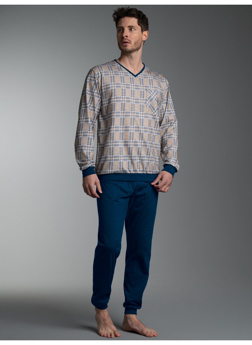 Trigema Schlafanzug TRIGEMA Pyjama mit Allover Karo Muster (1 tlg)