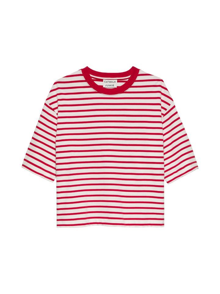 Catwalk Junkie T-Shirt – Gestreiftes Cropped günstig online kaufen