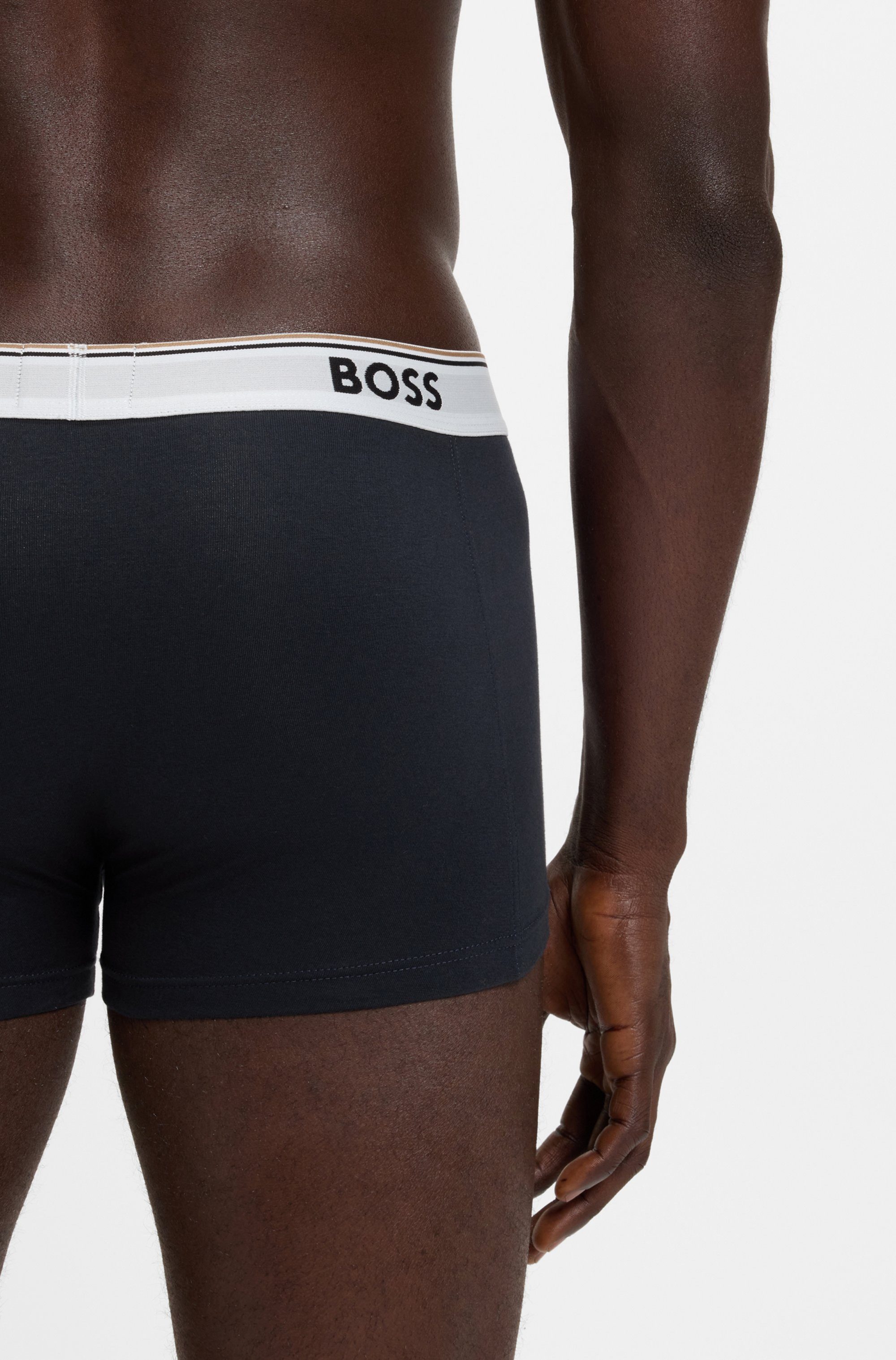 BOSS Trunk (Packung, 3-St) aus Stretch-Baumwolle mit Logo-Bund, mittlere Bundhöhe