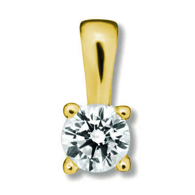 ONE ELEMENT Kette mit Anhänger 0.1 ct Diamant Brillant Anhänger aus 585 Gelbgold, Damen Schmuckset - Set mit verstellbarer Halskette