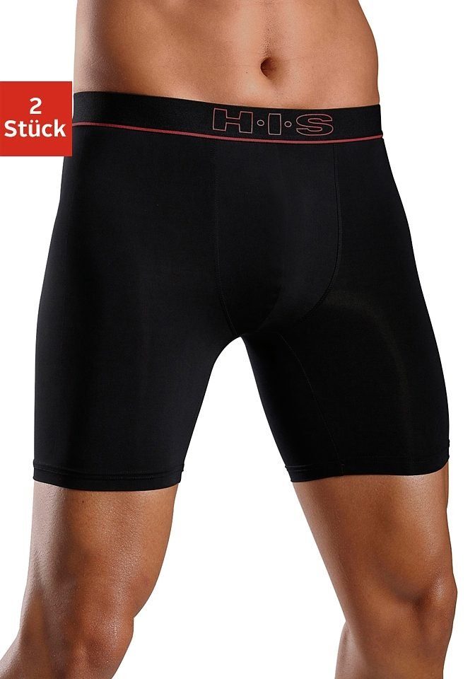 H.I.S Funktionsboxer (Packung, 2-St) in sportiver Optik mit langem Bein in Microfaser-Qualität