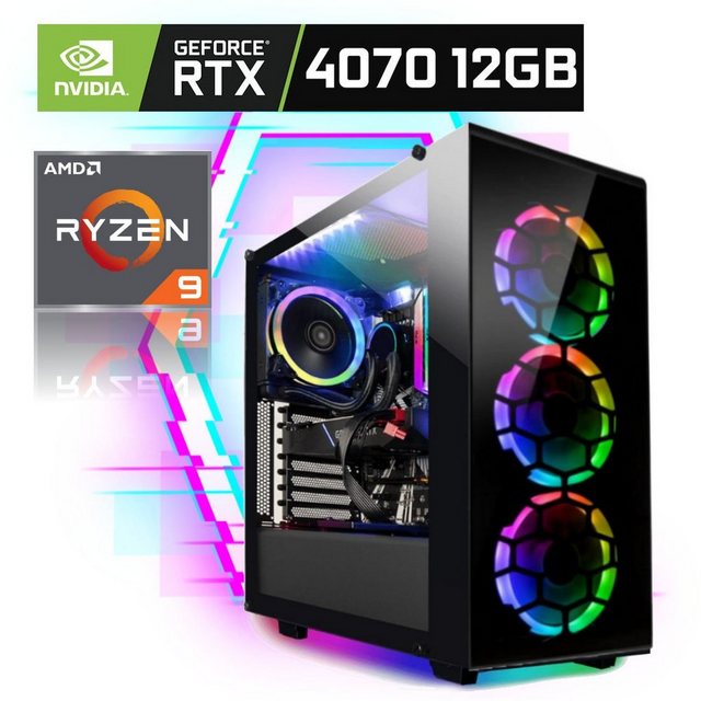 Meinpc Xtreme Ryzen 9 RTX 4070 Gaming-PC (AMD Ryzen 9 7900X, Nvidia GeForce RTX 4070 12GB, 32 GB RAM, 2000 GB SSD, 240er Wasserkühlung Premium, Gamer, Gaming, Windows 11)