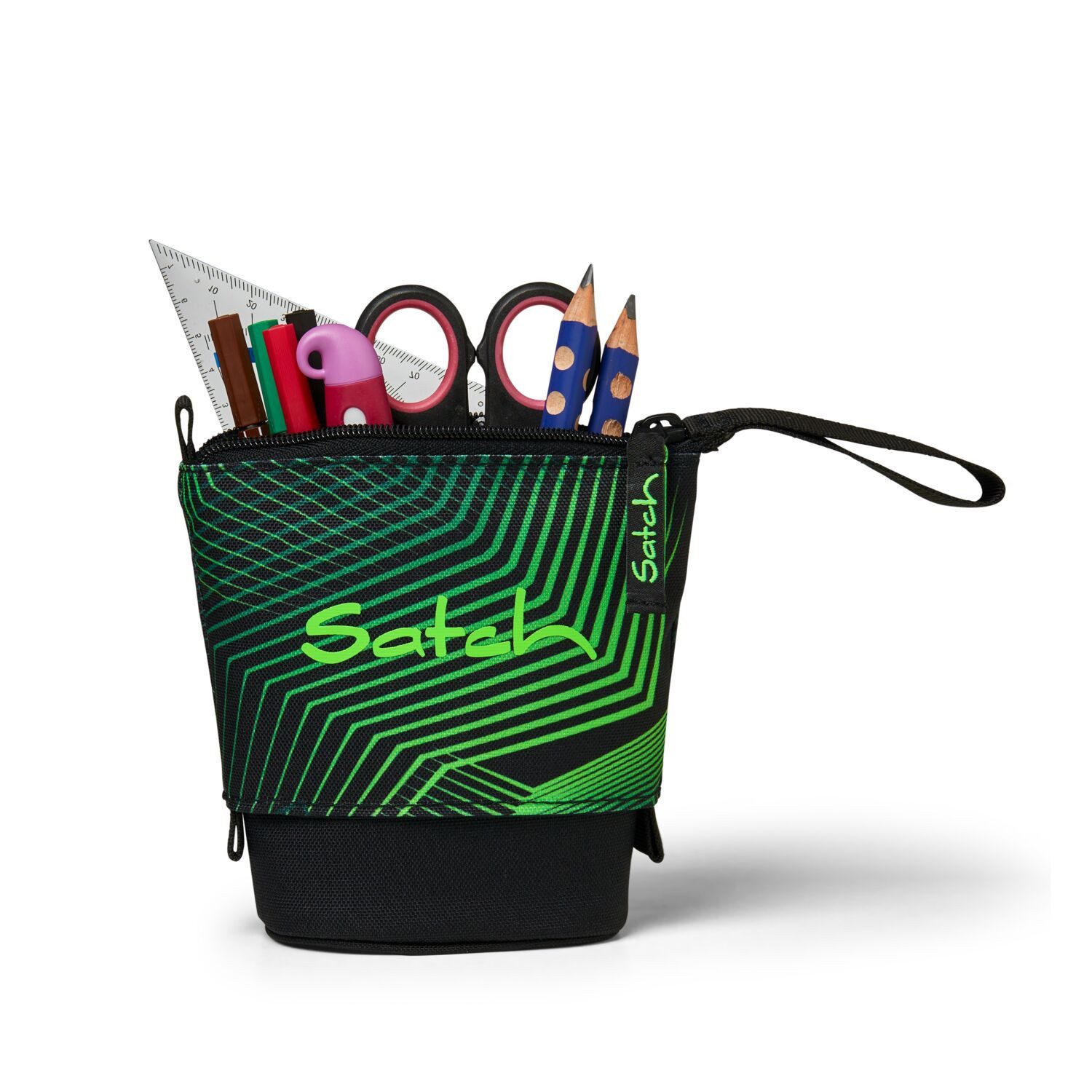 Satch Schulranzen Pencil Slider Seismic Green (1 Stück), Mäppchen, Stifthalter, Etui