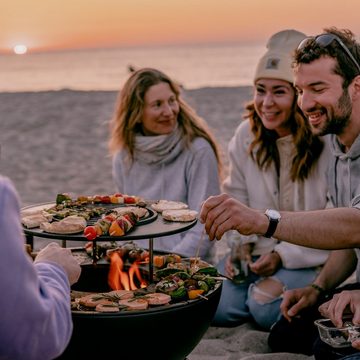 höfats Feuerkorb BOWL Warmhaltering, (Warmhalten/ Garen dank optimaler Wärmespeicherung, höhenverstellbare zusätzliche Grillfläche auf zweiter Ebene, Erweiterung des Bowl 57, 70 Sear Grate)