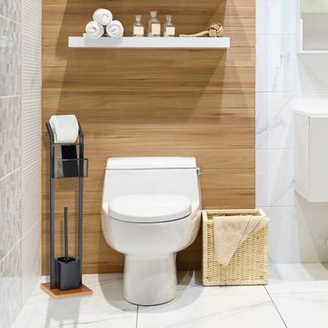 relaxdays Badezimmer-Set WC-Garnitur mit Ablage