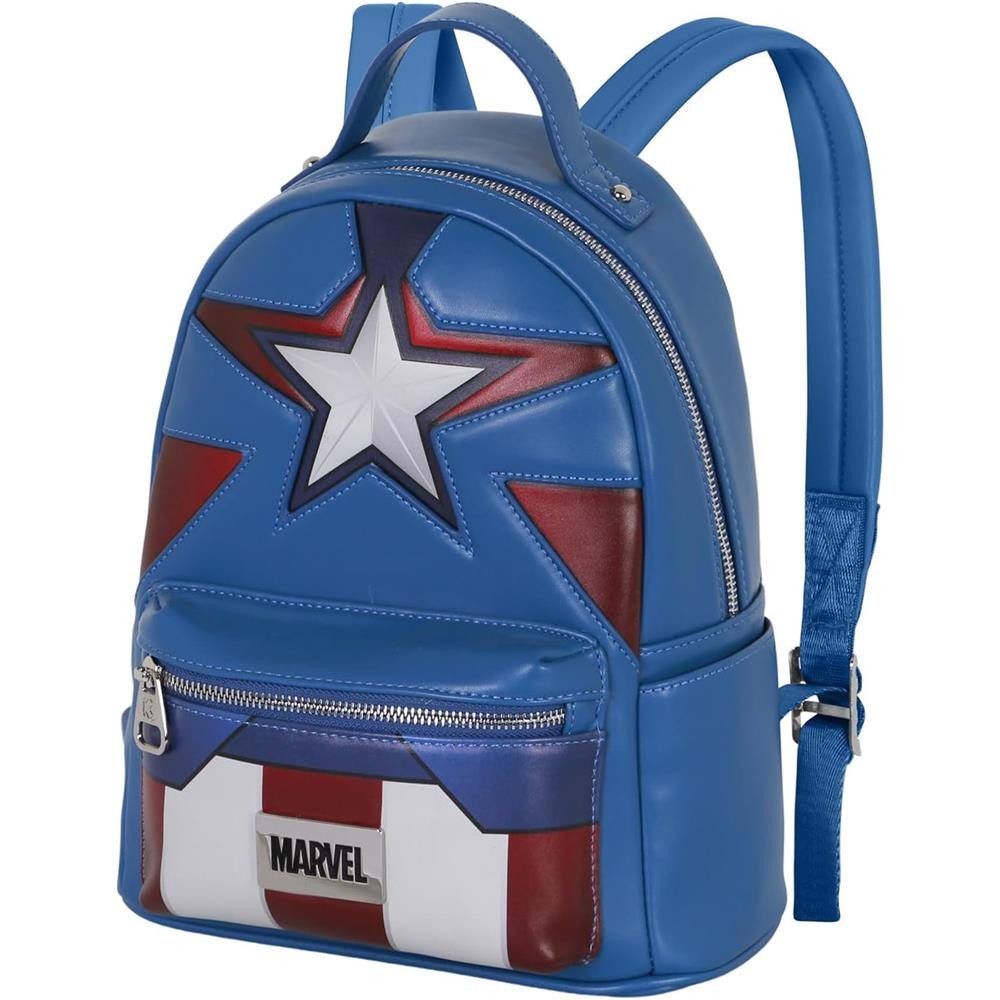 Karactermania Cityrucksack Marvel Captain America Rucksack Tagesrucksack Alltagsrucksack, Reißverschluss