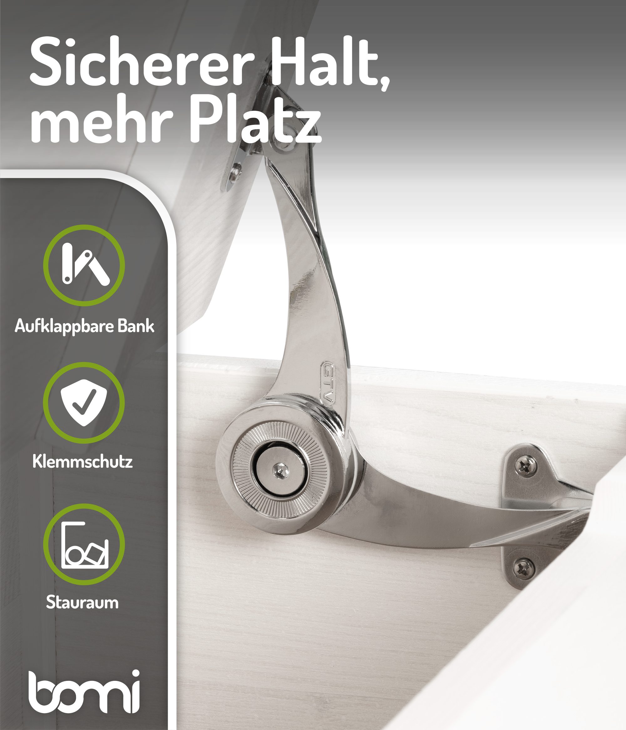 BOMI Kindersitzgruppe Holzsitzgruppe Anna, (Set, 4-tlg., 1x Tisch, 1x Truhenbank & 2x Stühle), Kindertischgruppe aus Holz, als Spiel- & Maltisch – Bild 4 von 5