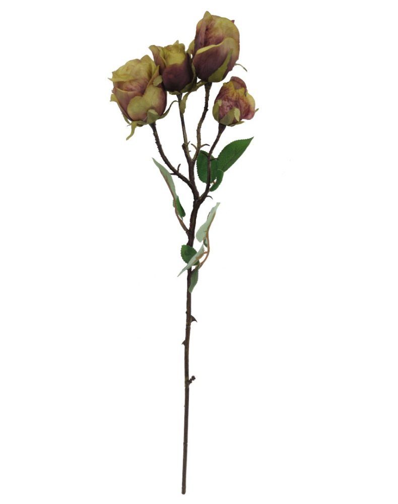 und 46 künstlich, 2474U, (Rosa), Blätter Höhe Stielblume, naturgetreu, *Edle echt echt täuschend Kunstblume Rose cm, täuschend Seidenblüte wirkende